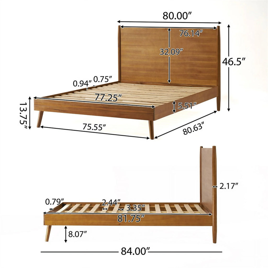 King Acacia Wood Bed B1150