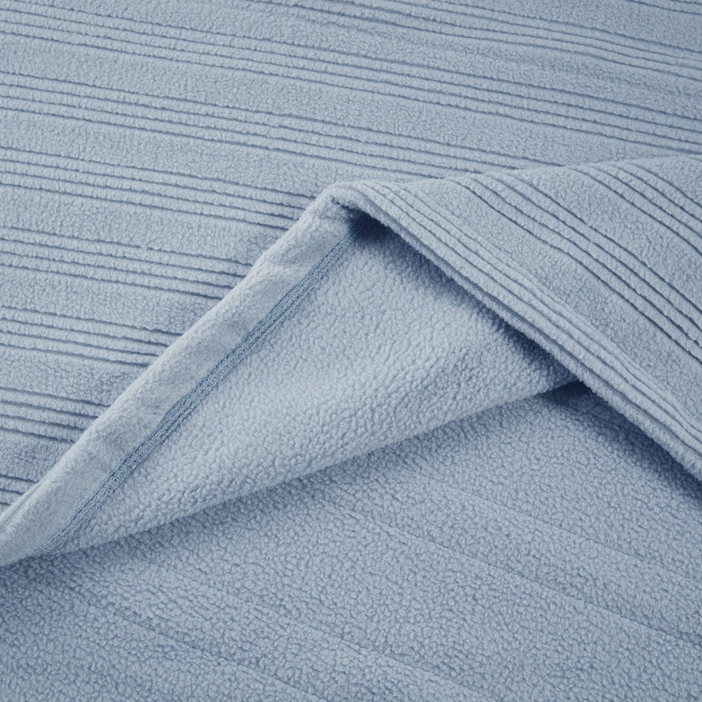 Queen Fleece Ultra Soft Electric Heated Blanket Dusty Blue G416