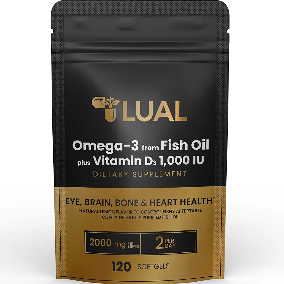 Omega-3 Fish Oil 2000 mg Vitamin D3 120 Count A538895