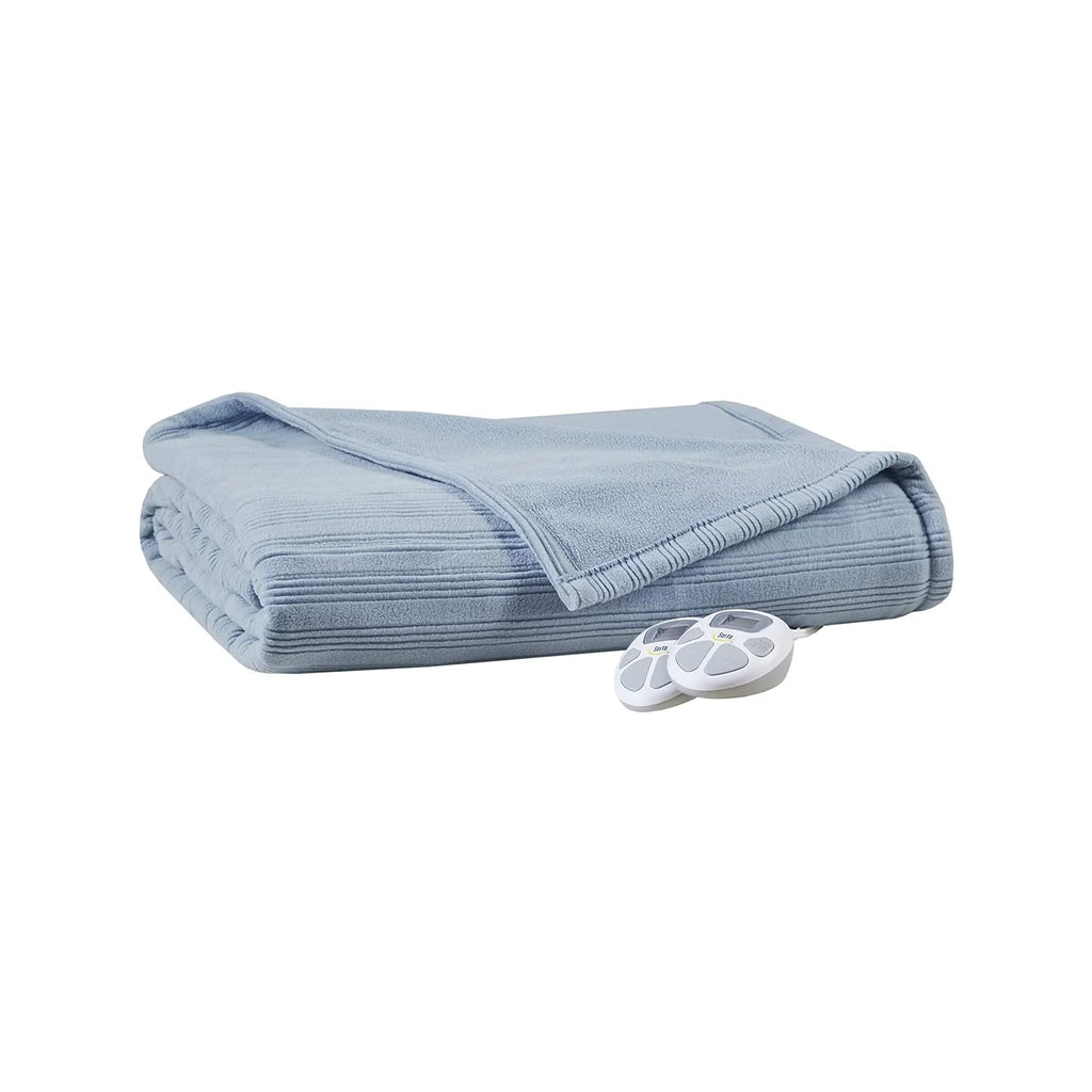 Queen Fleece Ultra Soft Electric Heated Blanket Dusty Blue G416